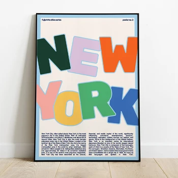 New York tiskanje wall art | Printable pisane NYC tiskanje | NYC potovanja plakat digital download | Sredine stoletja sodobne umetnosti tiskanja - Slike 2  